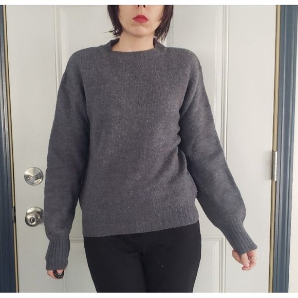 Vintage Sweaters - 60s Blue/Gray‎ Wool Sweater